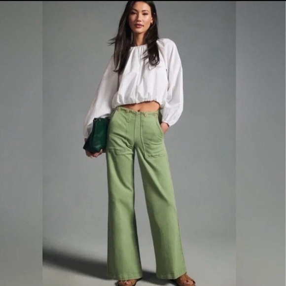 Anthropologie Pants - Anthropologie Pilcro The Kit High-Rise Wide-Leg Utility Pants. NWT. Size 29.